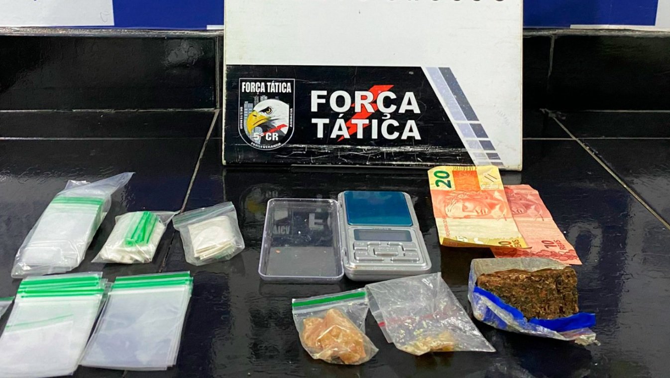 Força Tática apreende adolescente com porções de cocaína e pasta base em Barra do Garças