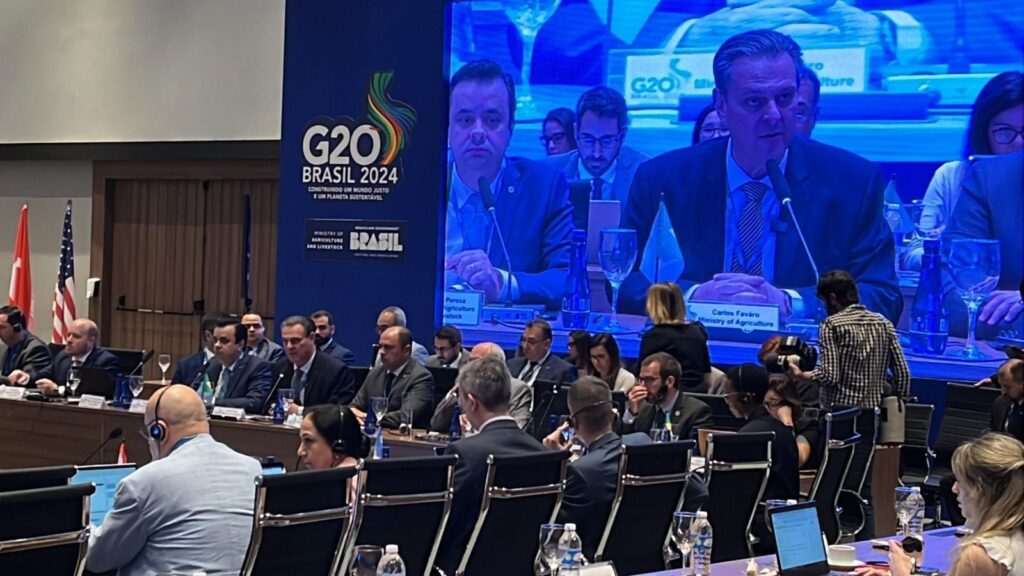 “A fome é a maior de todas as degradações do ser humano”, diz ministro Carlos Fávaro no G20 Agro