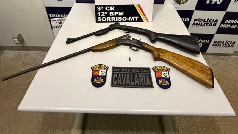 Cavalaria da PM prende homem por ameaçar cunhado de morte e apreende armas de fogo