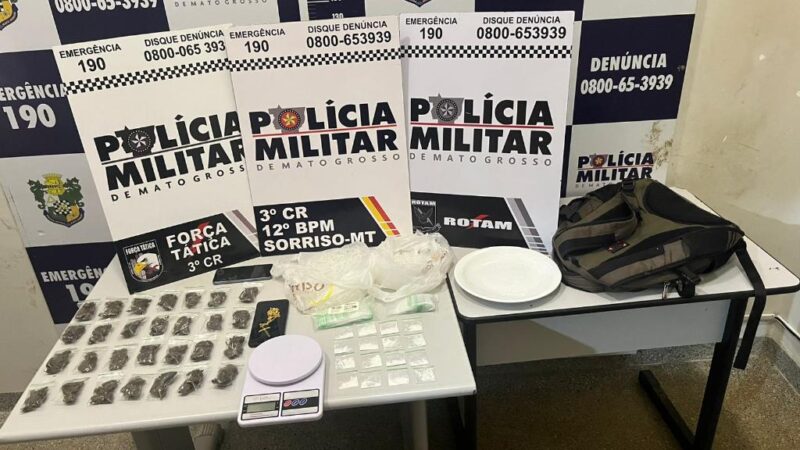 Polícia Militar detêm membros de facção com porções de drogas em Sorriso